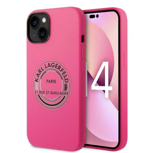 Hoes voor Apple iPhone 14 Plus, Karl Lagerfeld, Silicone RSG, Roze