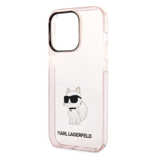 Hoes voor Apple iPhone 14 Pro, Karl Lagerfeld, Ikonik Choupette, Roze