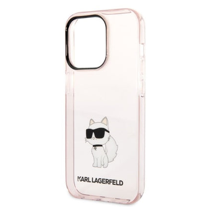 Hoes voor Apple iPhone 14 Pro, Karl Lagerfeld, Ikonik Choupette, Roze