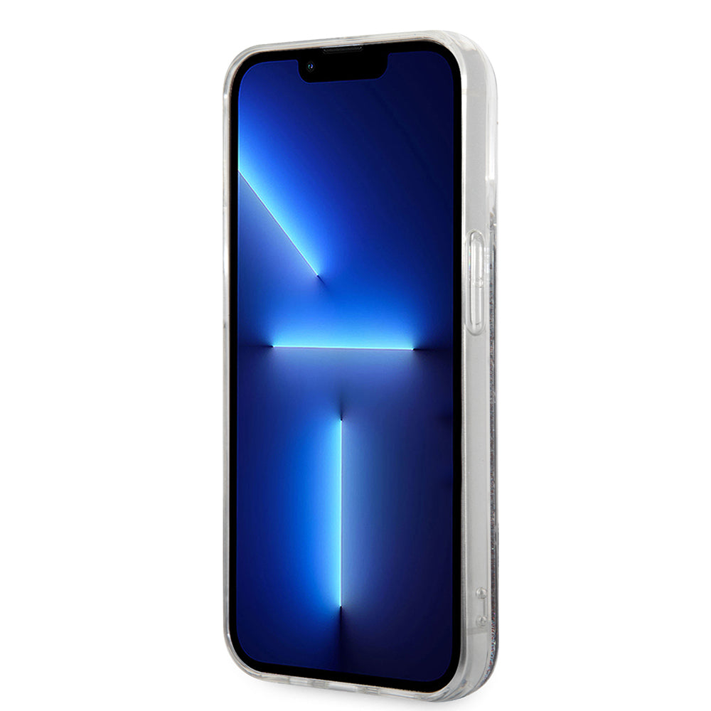 Hoes voor Apple iPhone 14 Pro, Karl Lagerfeld, Liquid Glitter Monogram, Zwart