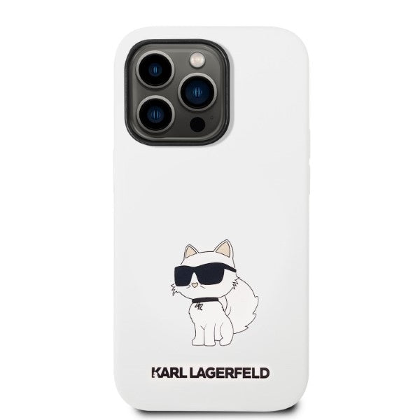 Hoes voor Apple iPhone 14 Pro, Karl Lagerfeld, Silicone Choupette, Wit