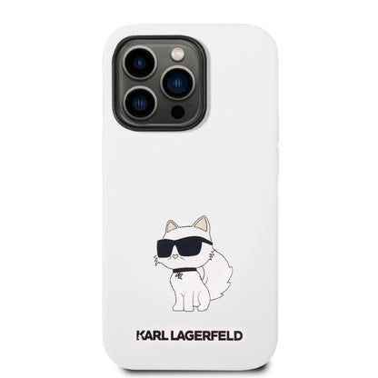 Hoes voor Apple iPhone 14 Pro, Karl Lagerfeld, Silicone Choupette, Wit