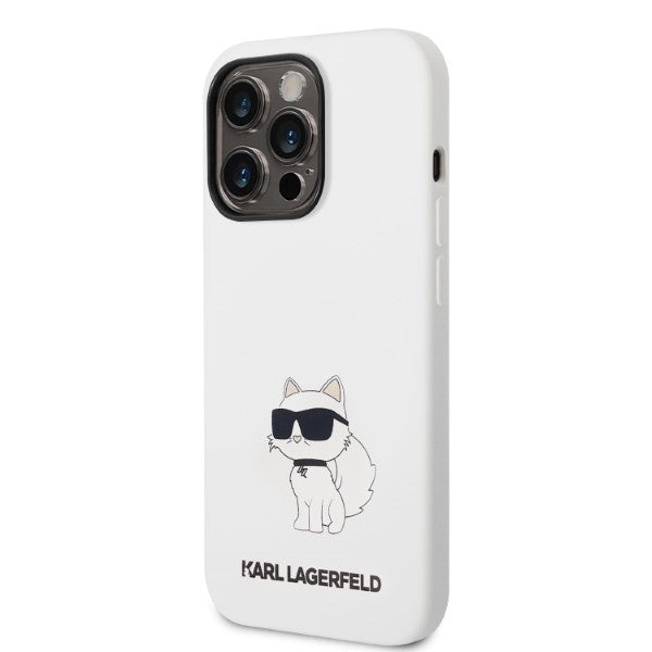 Hoes voor Apple iPhone 14 Pro, Karl Lagerfeld, Silicone Choupette, Wit