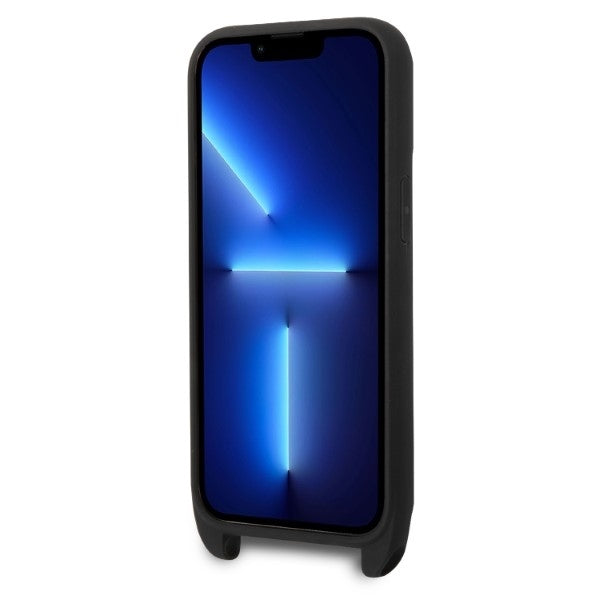 Hoes voor Apple iPhone 14 Pro, Karl Lagerfeld, Monogram Ikonik Karl, Zwart