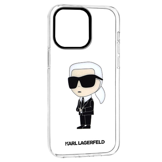 Hoes voor Apple iPhone 14 Pro Max, Karl Lagerfeld, Ikonik Karl, Transparant