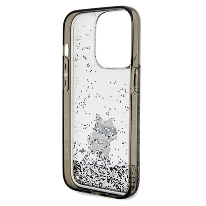 Hoes voor Apple iPhone 14 Pro Max, Karl Lagerfeld, Liquid Glitter Choupette, Transparant