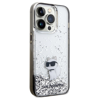 Hoes voor Apple iPhone 14 Pro Max, Karl Lagerfeld, Liquid Glitter Choupette, Transparant
