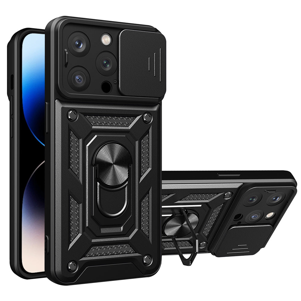 Hoes voor Apple iPhone 14 Pro Max, Techsuit, CamShield, Zwart