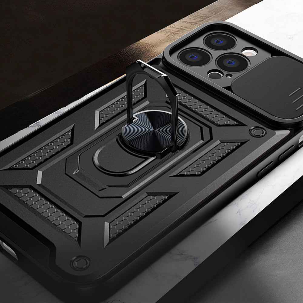 Hoes voor Apple iPhone 14 Pro Max, Techsuit, CamShield, Zwart