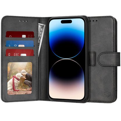 Hoes voor Apple iPhone 14 Pro, Techsuit, Diary Book, Zwart