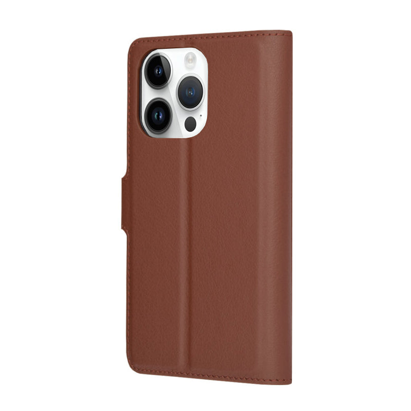 Hoes voor Apple iPhone 14 Pro, Techsuit, Leather Folio, Bruin