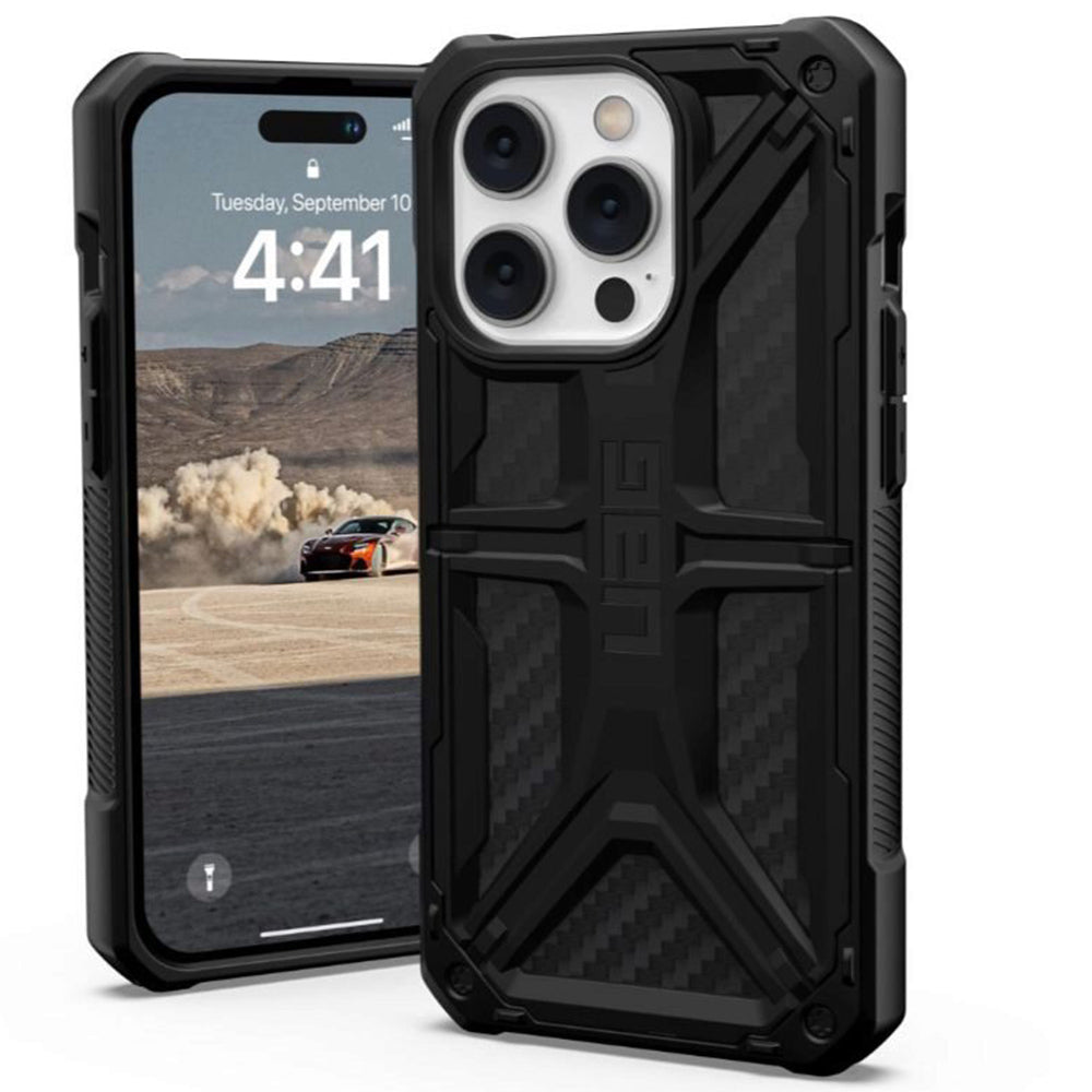 Hoes voor Apple iPhone 14 Pro, Urban Armor Gear, Monarch Carbon, Zwart