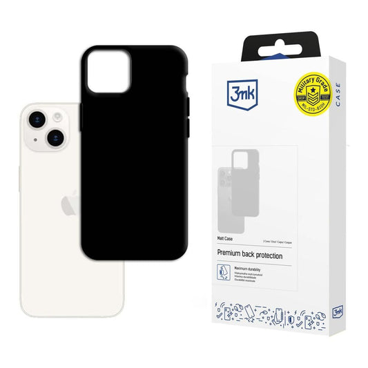 Hoes voor Apple iPhone 15, 3MK, Mat Zwart