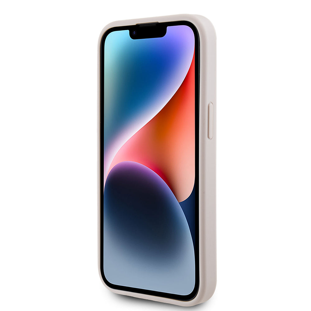 Hoes voor Apple iPhone 15, Guess, 4G Metal Gold Logo, Roze