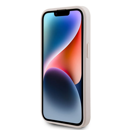 Hoes voor Apple iPhone 15, Guess, 4G Metal Gold Logo, Roze