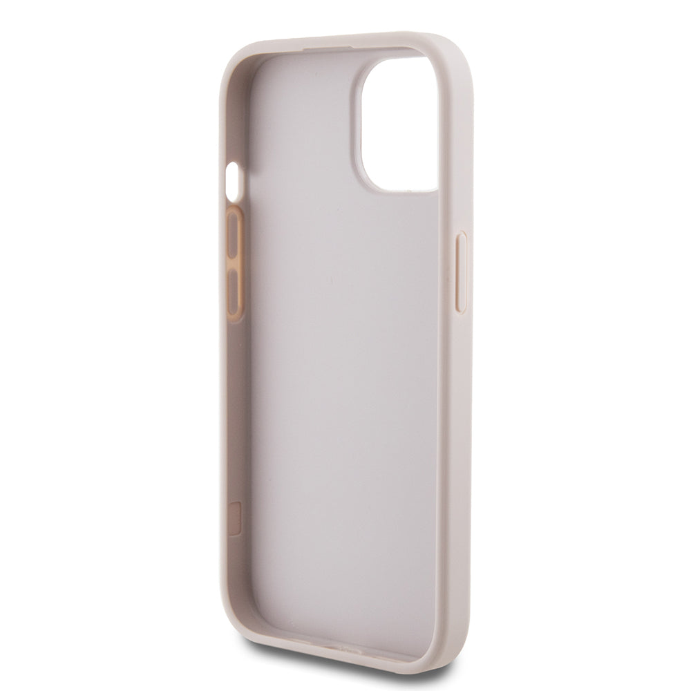 Hoes voor Apple iPhone 15, Guess, 4G Metal Gold Logo, Roze