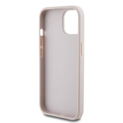 Hoes voor Apple iPhone 15, Guess, 4G Metal Gold Logo, Roze