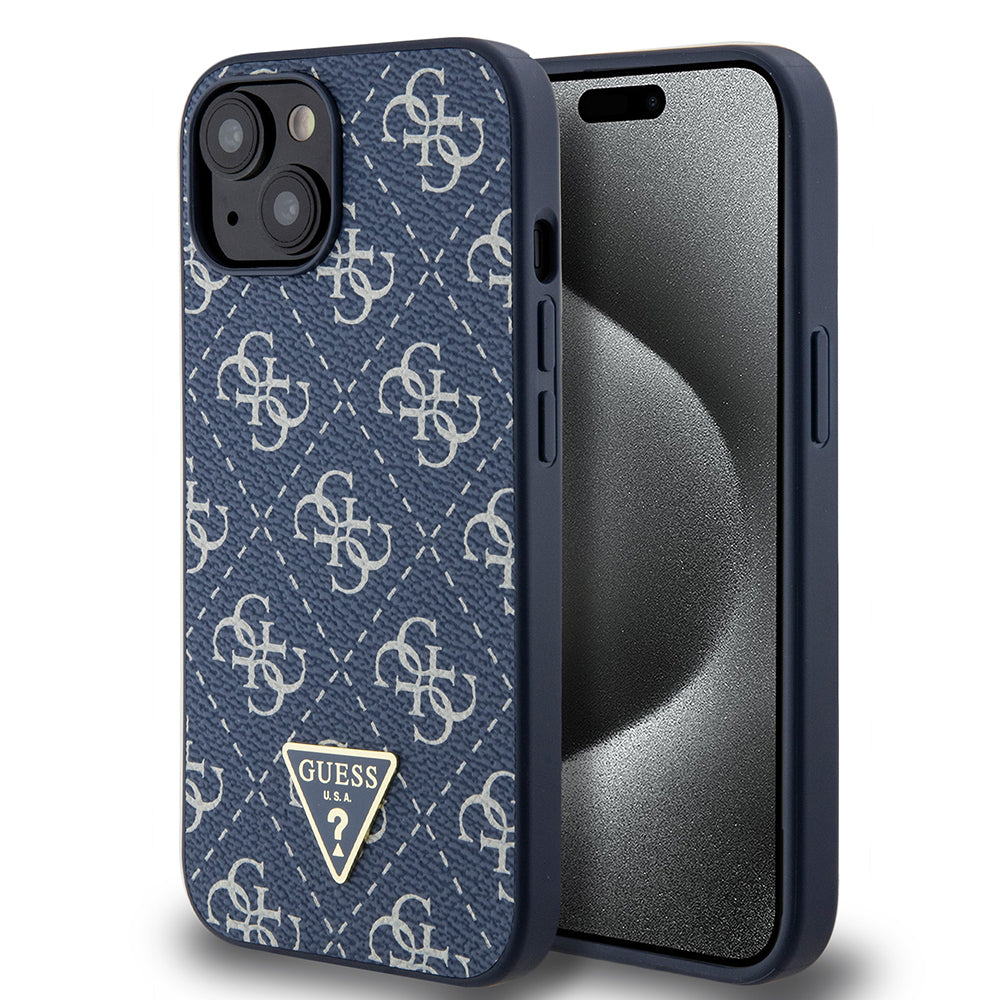Hoes voor Apple iPhone 15, Guess, 4G Triangle Logo, Blauw