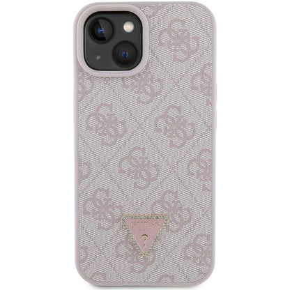 Hoes voor Apple iPhone 15, Guess, 4G Triangle Strass, Roze