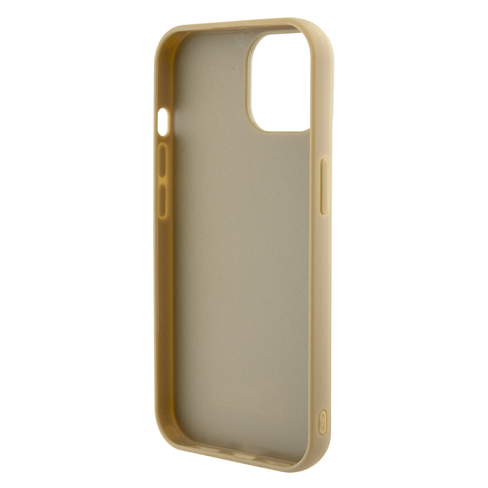 Hoes voor Apple iPhone 15, Guess, Disco Metal Script, Goud