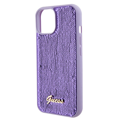 Hoes voor Apple iPhone 15, Guess, Sequin Script Metal, Paars