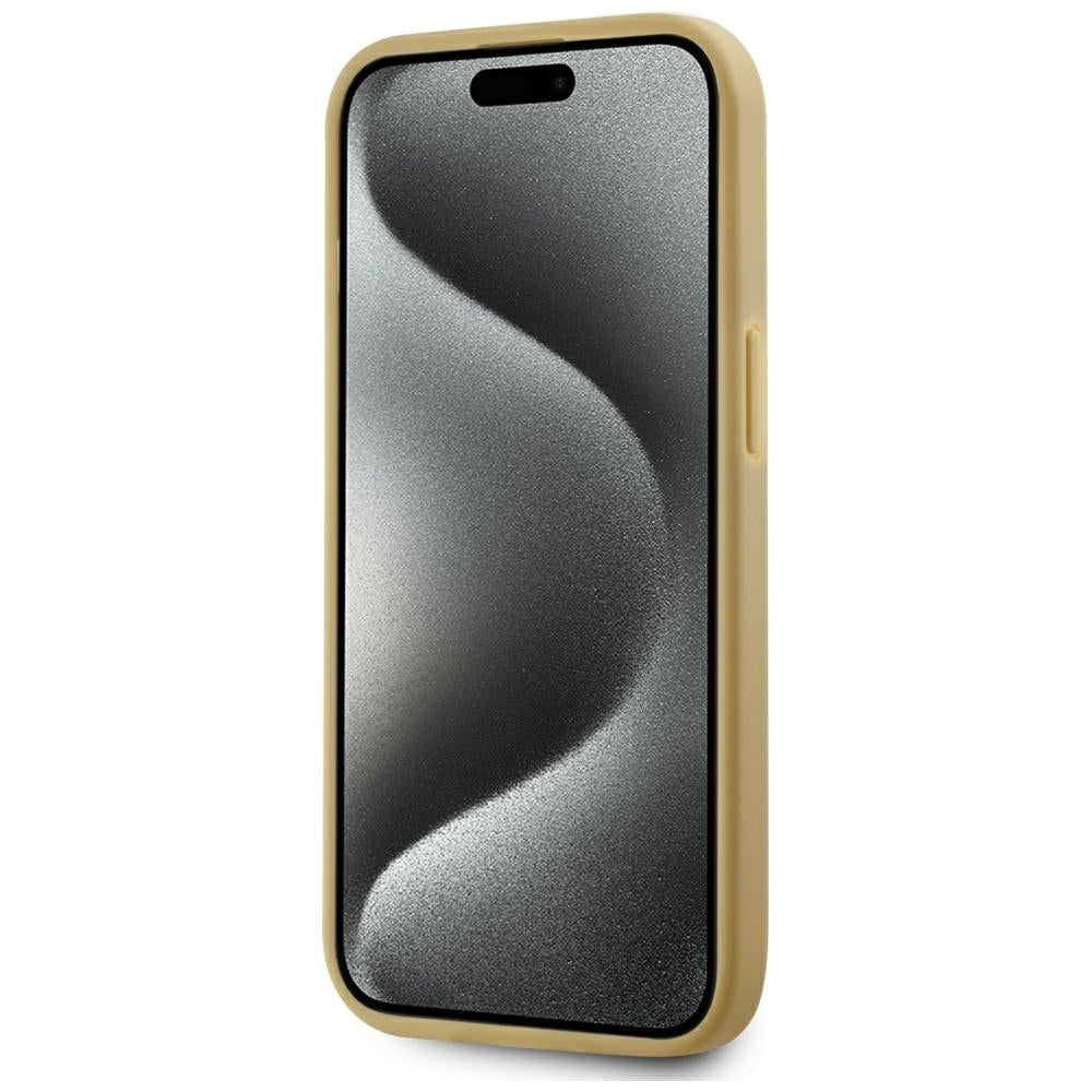 Hoes voor Apple iPhone 15, Karl Lagerfeld, Metal Signature, Goud