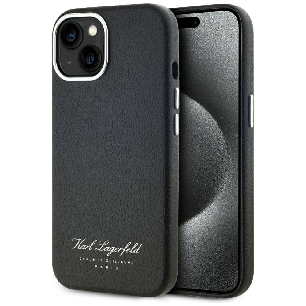 Hoes voor Apple iPhone 15, Karl Lagerfeld, RSG, Zwart