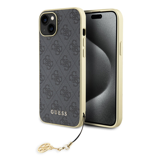 Hoes voor Apple iPhone 15 Plus, Guess, 4G Charm, Gri