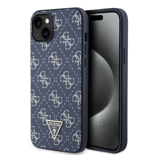Hoes voor Apple iPhone 15 Plus, Guess, 4G Triangle Logo, Blauw