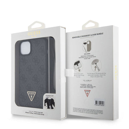 Hoes voor Apple iPhone 15 Plus, Guess, Crossbody 4G Metal Logo, Zwart