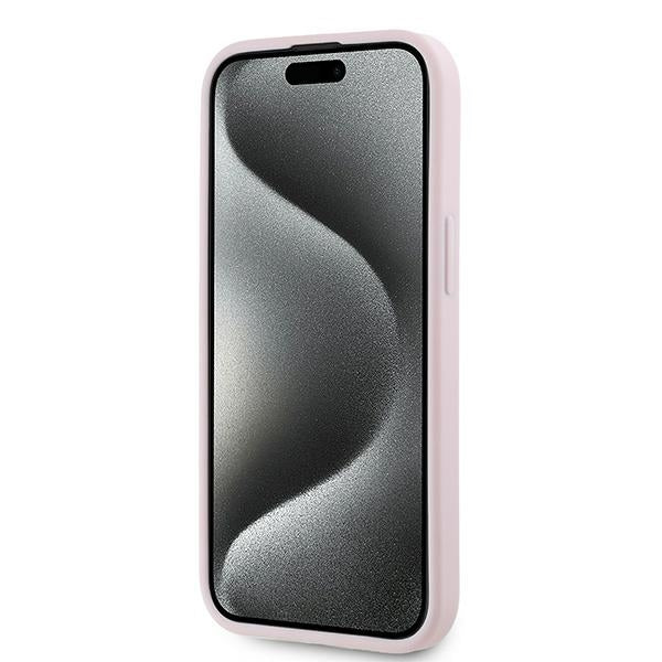 Hoes voor Apple iPhone 15 Plus, Karl Lagerfeld, Diagonal Quilted Script, Roze