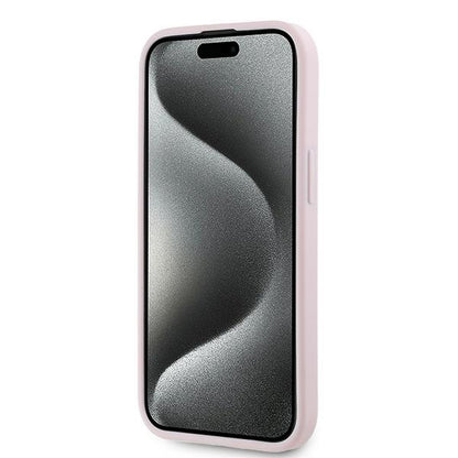 Hoes voor Apple iPhone 15 Plus, Karl Lagerfeld, Diagonal Quilted Script, Roze