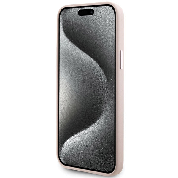 Hoes voor Apple iPhone 15 Plus, Karl Lagerfeld, Silicone Choupette Metal, Roze