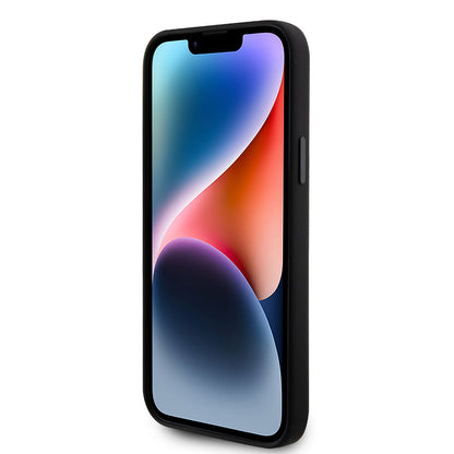 Hoes voor Apple iPhone 15 Plus, Karl Lagerfeld, Silicone Karl & Choupette's Heads, Zwart