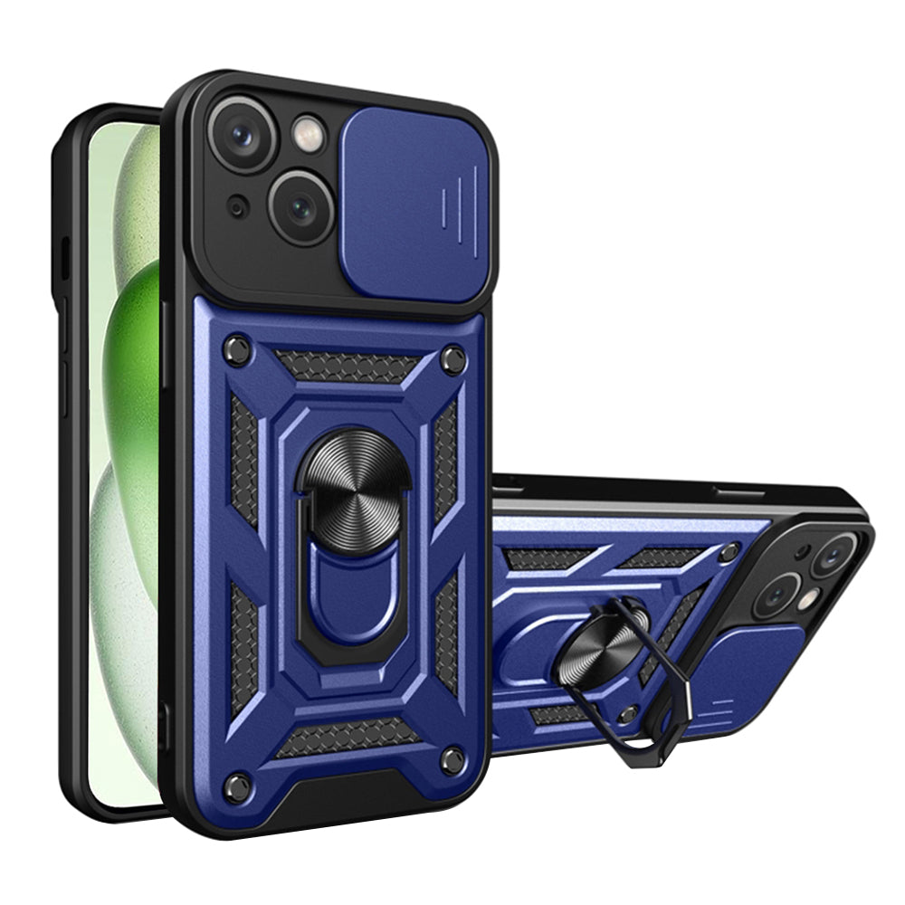 Hoes voor Apple iPhone 15 Plus, Techsuit, CamShield, Blauw