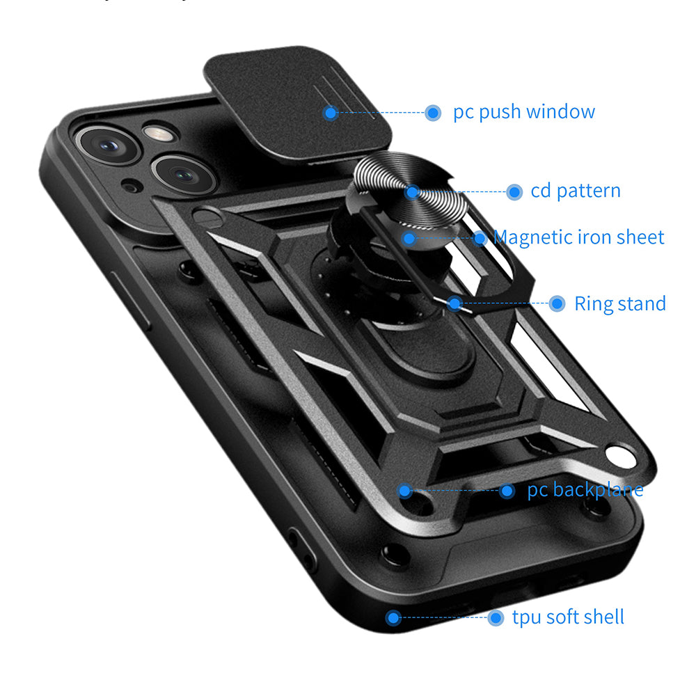 Hoes voor Apple iPhone 15 Plus, Techsuit, CamShield, Blauw