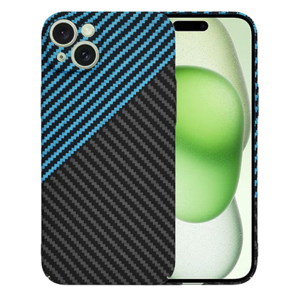 Hoesje voor Apple iPhone 15 Plus, Techsuit, Carbonite FiberShell, Zwart Bleu