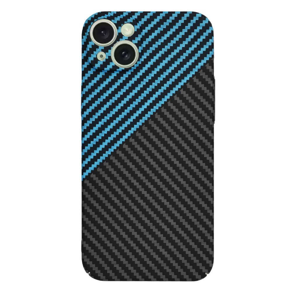 Hoesje voor Apple iPhone 15 Plus, Techsuit, Carbonite FiberShell, Zwart Bleu