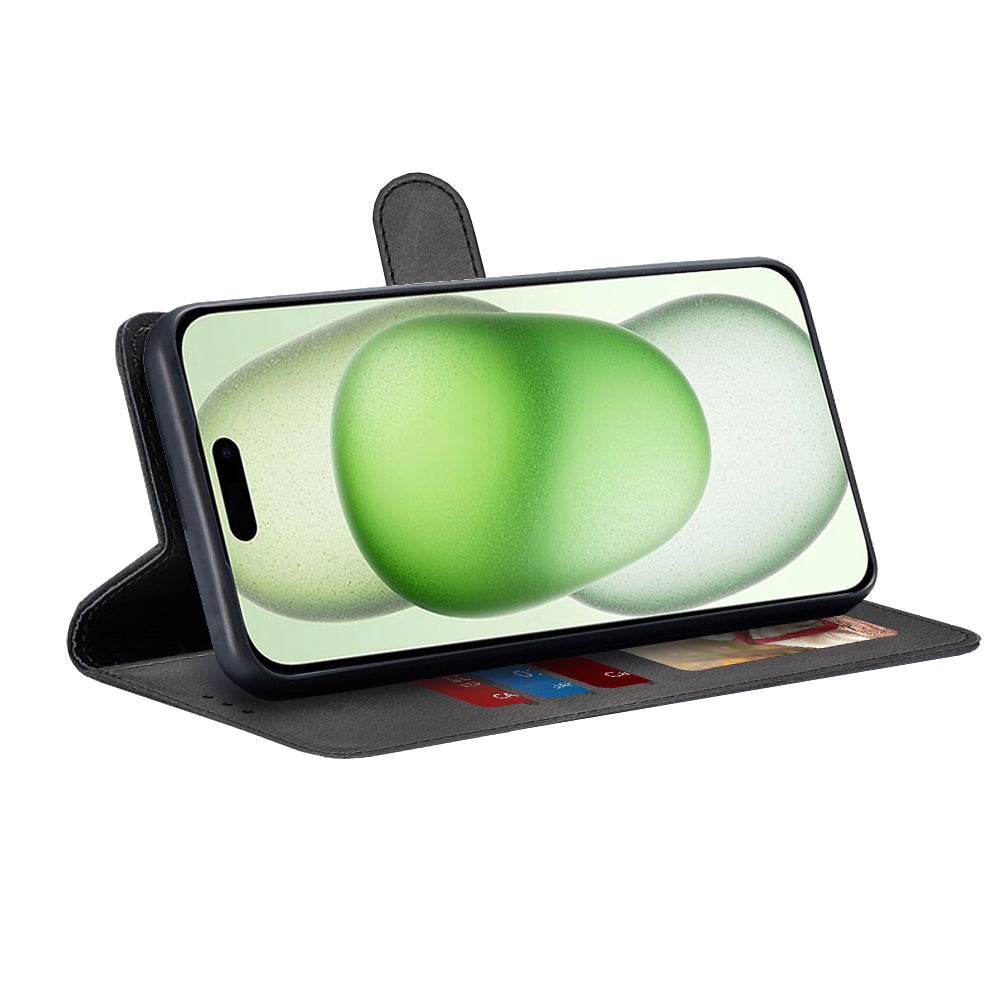Hoes voor Apple iPhone 15 Plus, Techsuit, Diary Book, Zwart