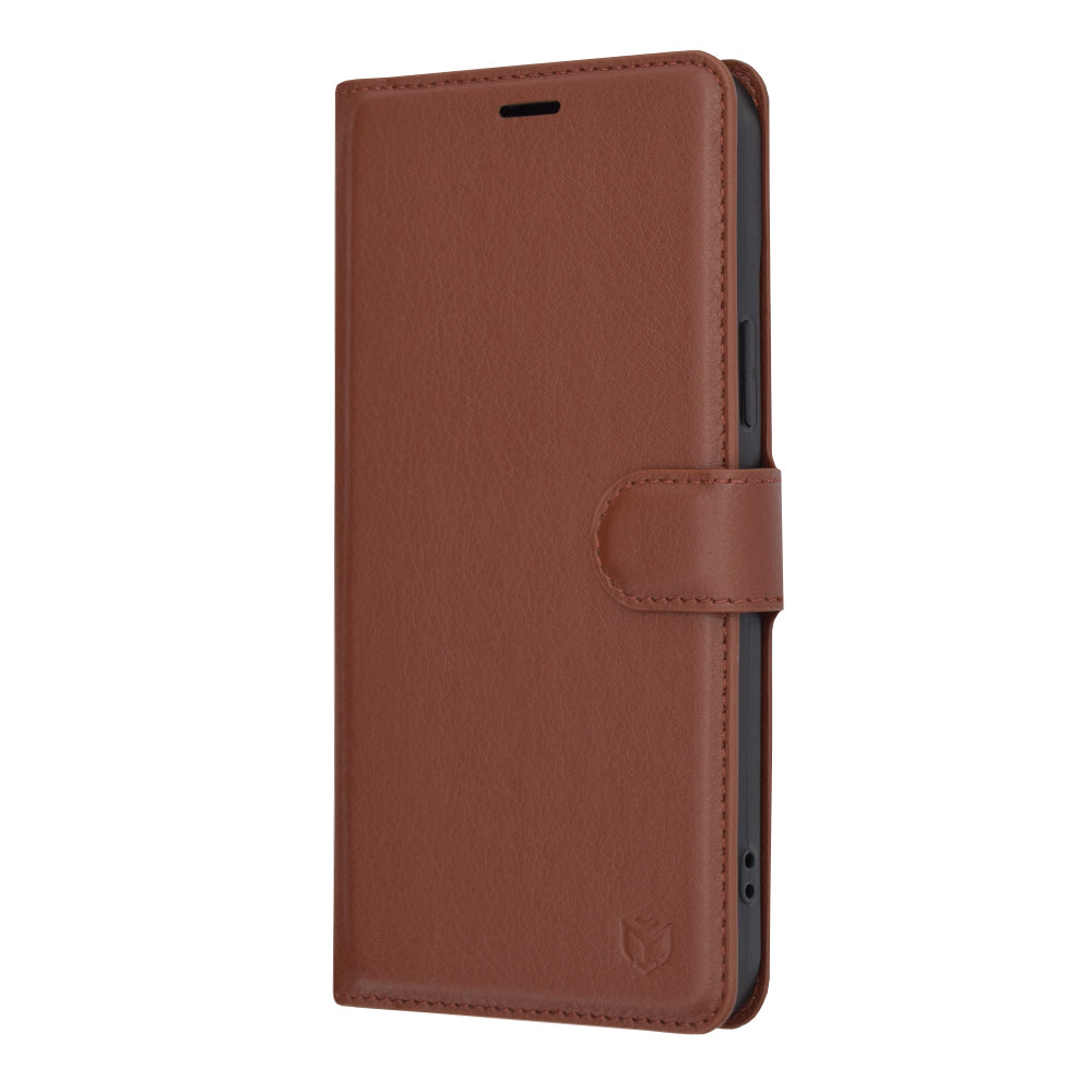 Hoes voor Apple iPhone 15 Plus, Techsuit, Leather Folio, Bruin
