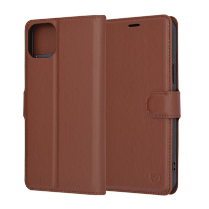 Hoes voor Apple iPhone 15 Plus, Techsuit, Leather Folio, Bruin
