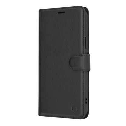 Hoes voor Apple iPhone 15 Plus, Techsuit, Leather Folio, Zwart