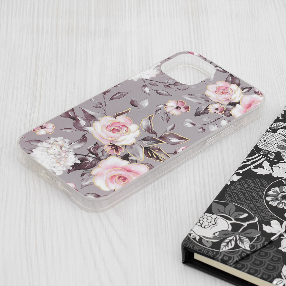 Hoes voor Apple iPhone 15 Plus, Techsuit, Marble, Grijs