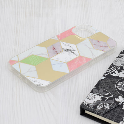 Hoes voor Apple iPhone 15 Plus, Techsuit, Marble, Paars