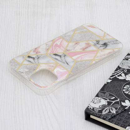 Hoes voor Apple iPhone 15 Plus, Techsuit, Marble, Roze
