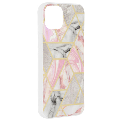 Hoes voor Apple iPhone 15 Plus, Techsuit, Marble, Roze