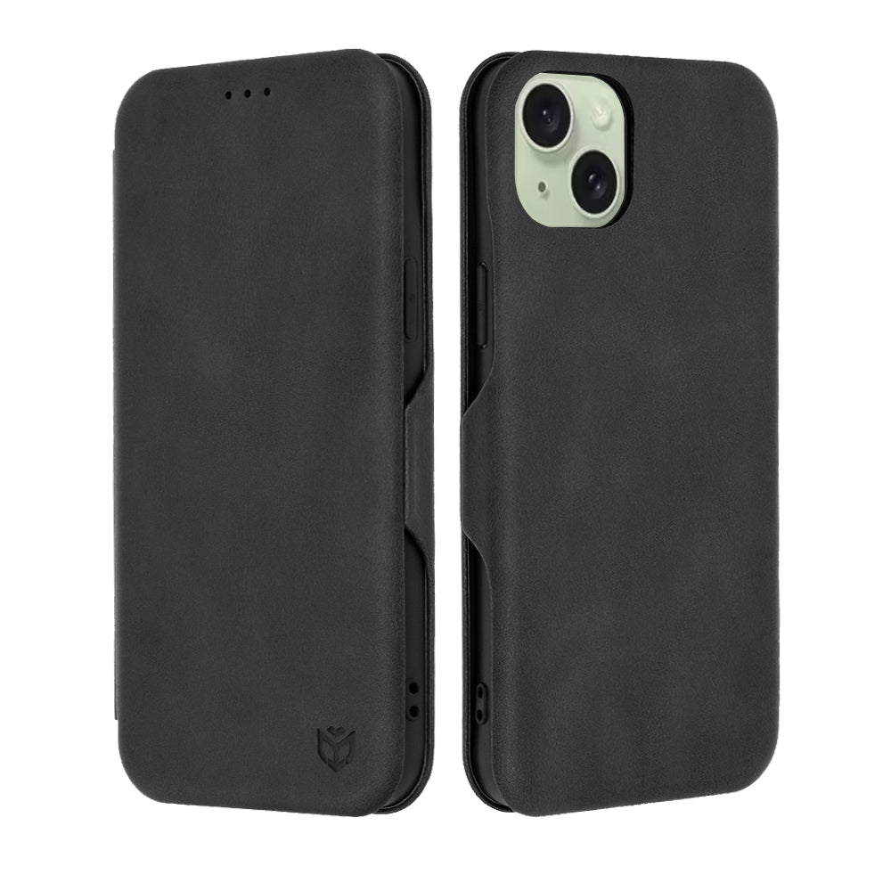 Hoes voor Apple iPhone 15 Plus, Techsuit, Safe Wallet Plus, Zwart