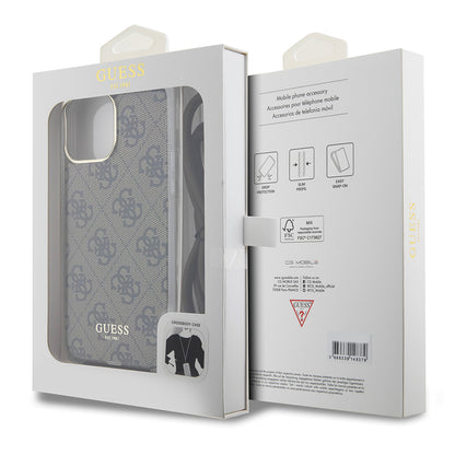 Hoes voor Apple iPhone 15 Pro, Guess, Crossbody Cord 4G Print, Bruin
