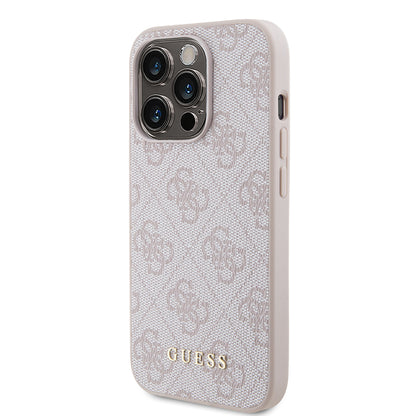 Hoesje voor Apple iPhone 15 Pro, Guess, 4G Metal Gold Logo, Roze