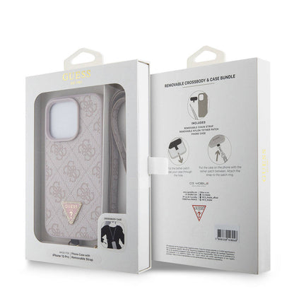 Hoes voor Apple iPhone 15 Pro, Guess, Crossbody 4G Metal Logo, Roze
